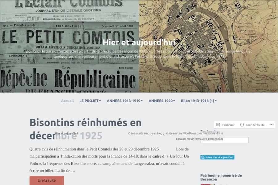 Hier et aujourd&rsquo;hui